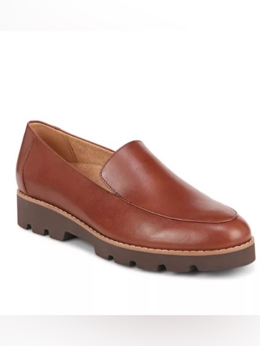 Vionic Brown Leather Slip-On Loafers